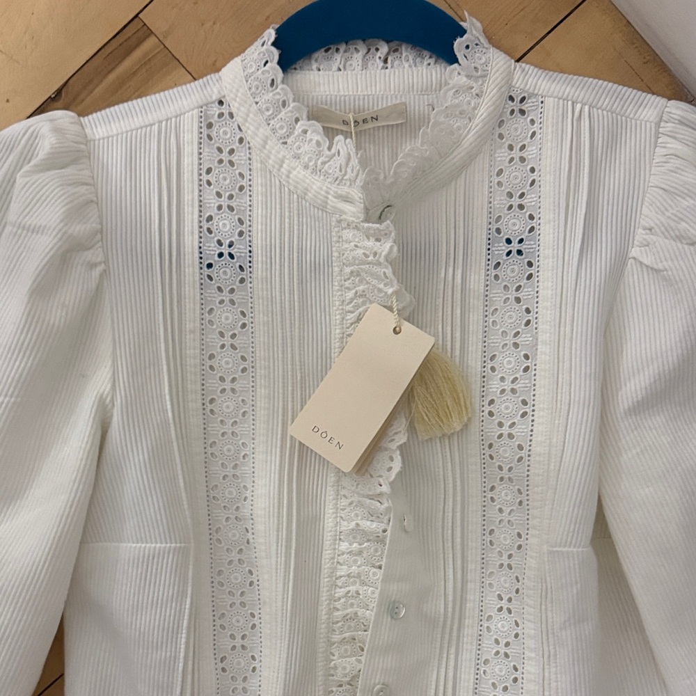 DÔEN Vermont ribbed broderie anglaise cotton shirt - Picture 16 of 16